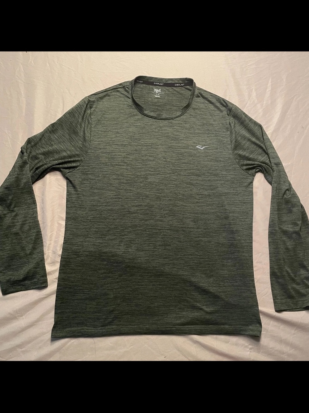Everlast Athletic Training Shirt Mens Large Green Gym Active Long Sleeve Dri Fit